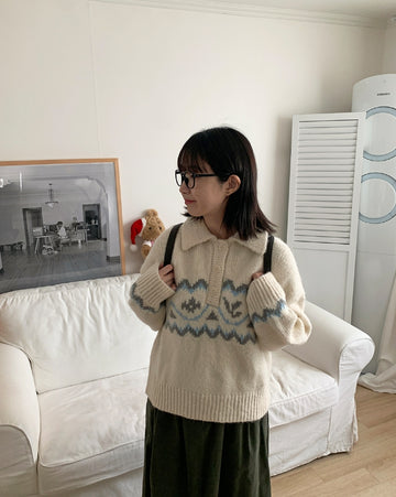 Fallen Nordic Wool Collar Knit